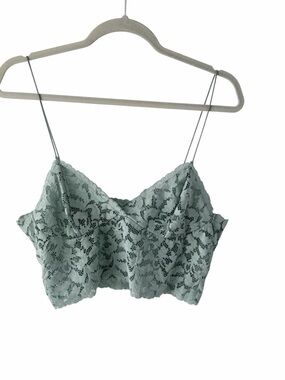 Free People Intimately Seafoam Green Lace Bralette Shoulder Straps Coquette Sz S
